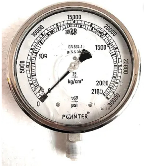 6′ 150MM Dial High Pressure Gauge Dual Scale 2100 KG 30000 PSI 1/2″ BSP