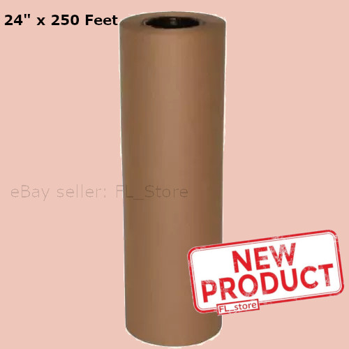 24″ x 250 Feet Brown Kraft Paper Recycled Roll Packaging Shipping Wrapping NEW