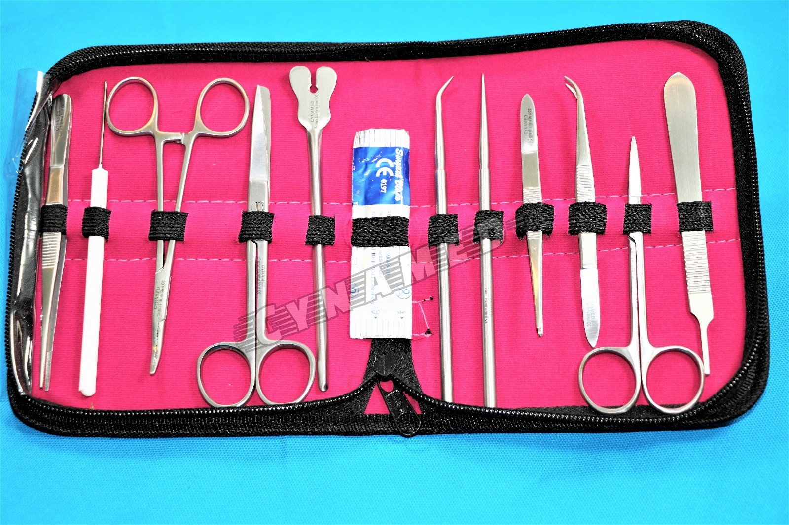 GERMAN DISSECTING KIT OF 12 PCS, SCISSORS, FORCEPS, PROBE, BLADES, NEEDLE ETC