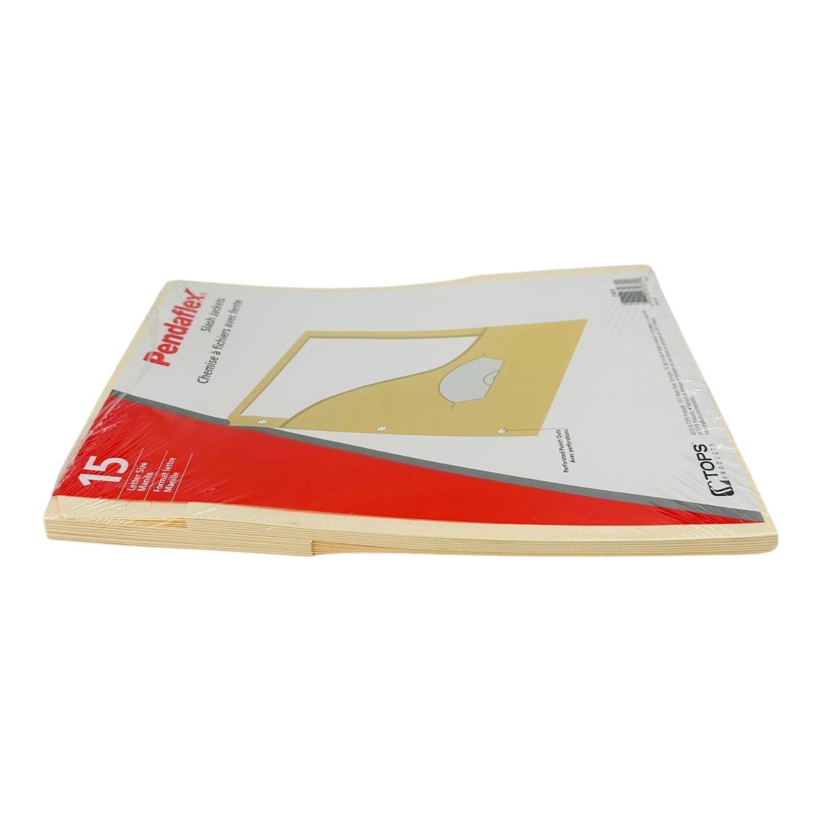 30 Count Pendaflex Slash Jackets 3-Hole Punched Letter Size Manila*Distressed*
