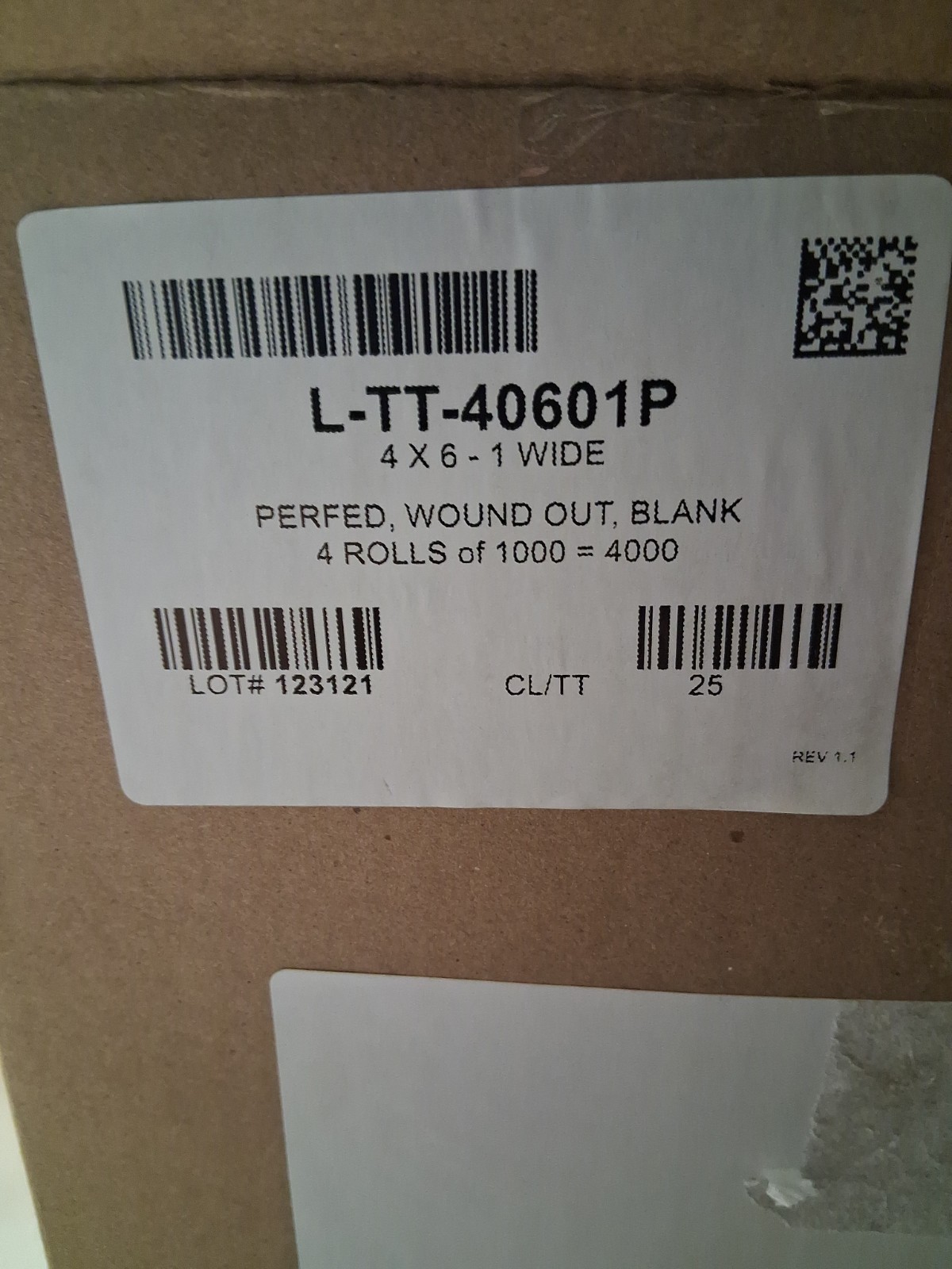 4×6 (4″x6″) Shipping White Direct Thermal Labels – 3″ Core – (4) Rolls of 1000