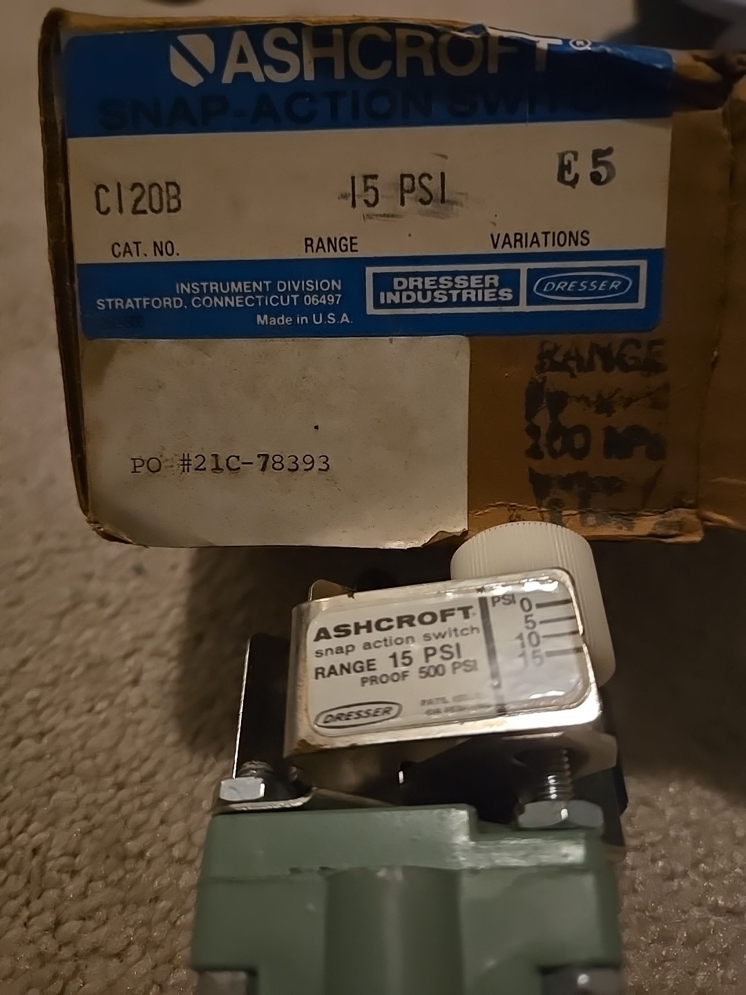 Ashcroft C120b Snap Action Switch Nib