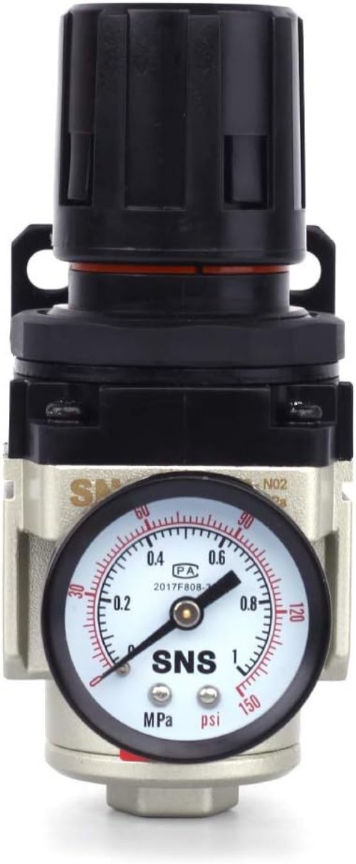 Air Pressure Regulator Aluminum 0-150 PSI Adjustable with Gauge and Bracket