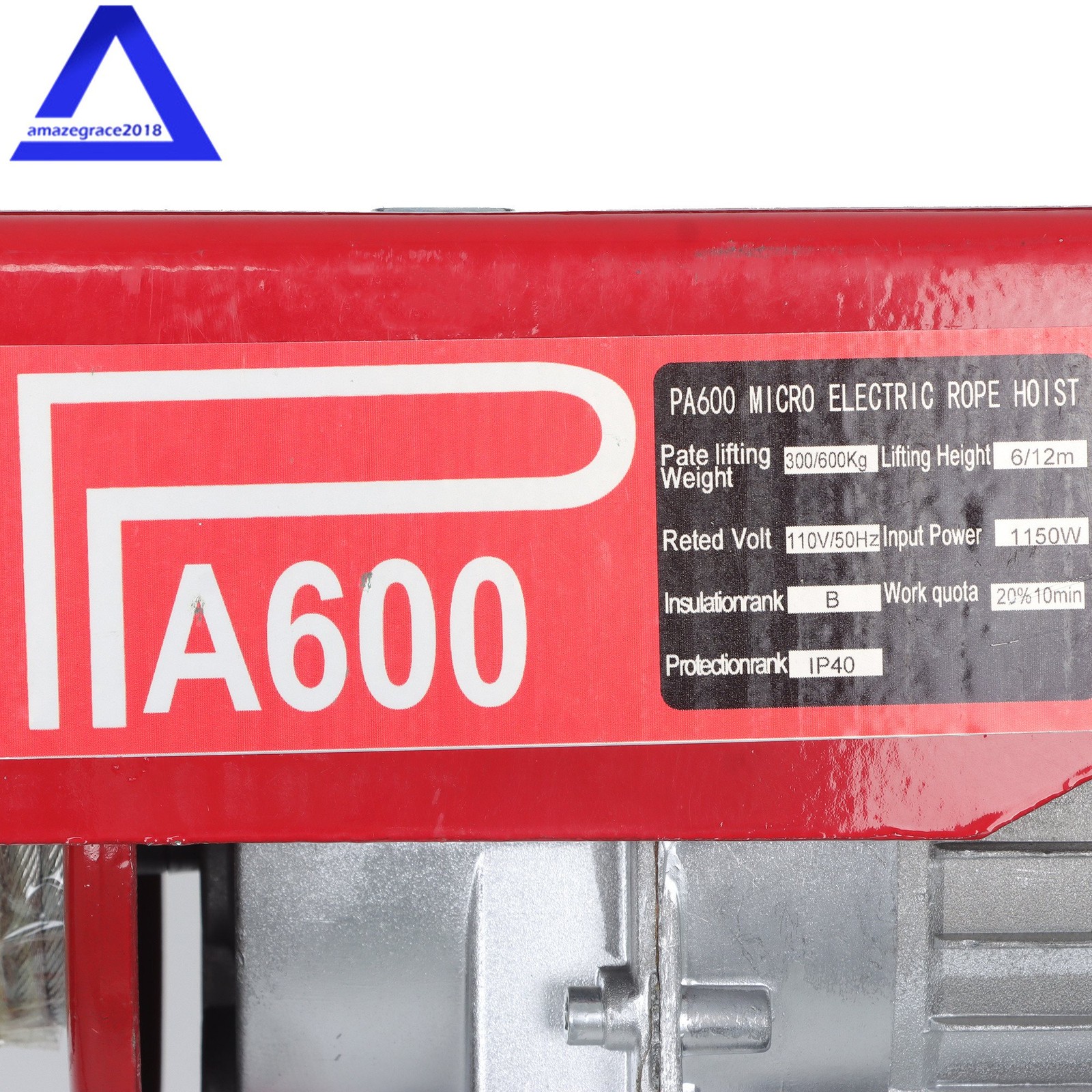1320lbs Electric Winch 110V 1150W Mini Electric Hoist 14ft Wired Remote Control