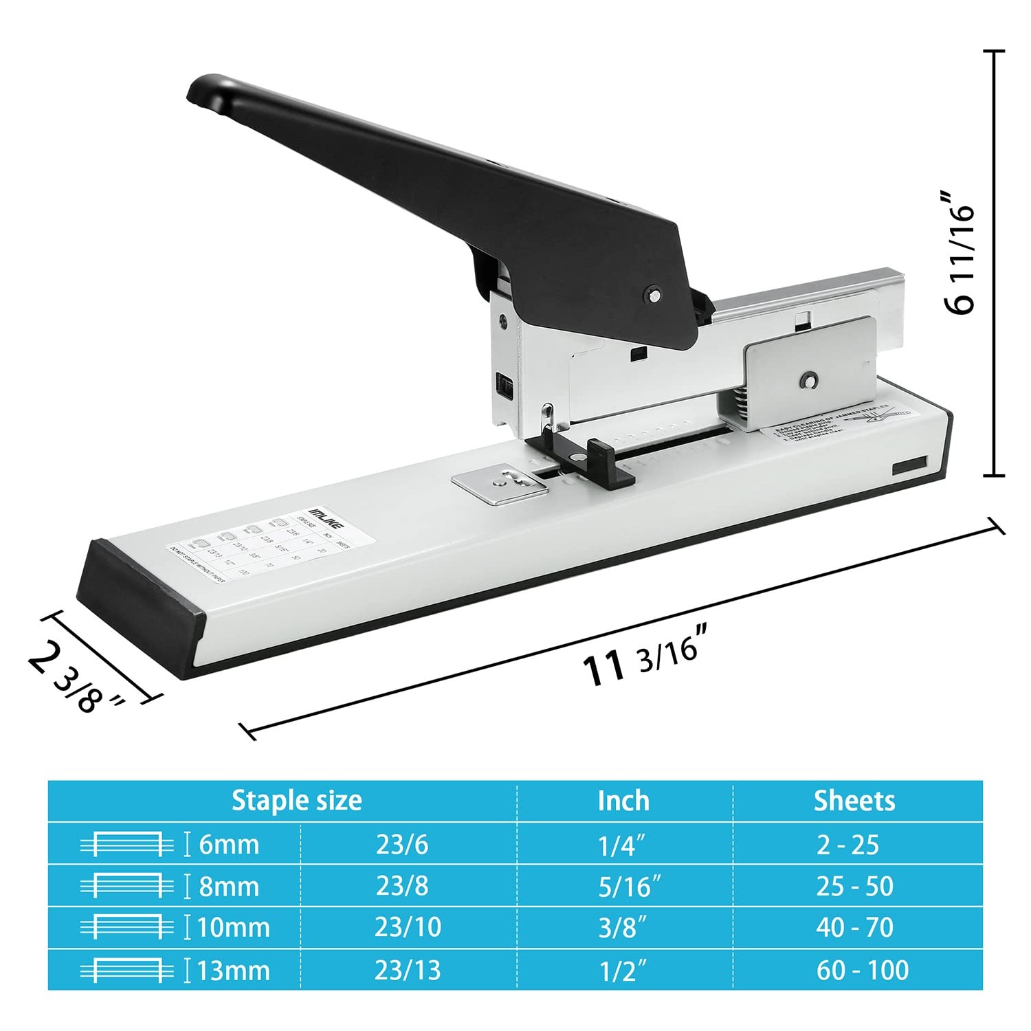 Heavy Duty Stapler with 2000 Staples: 100 Sheets High Capacity Manual Office …