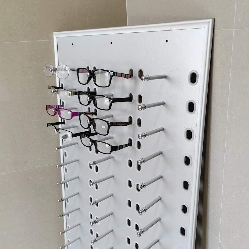 Retail Sunglasses Display Organizer Wall-Mounted Rack w/ Hooks for 60 Eyeglasses
