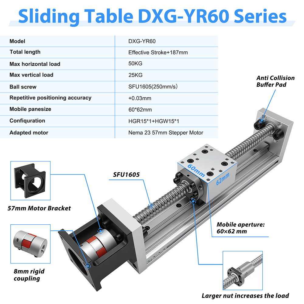 Ball/T-type Screw Slide Sliding Table Guide Linear Stage CNC Motion Module Slide