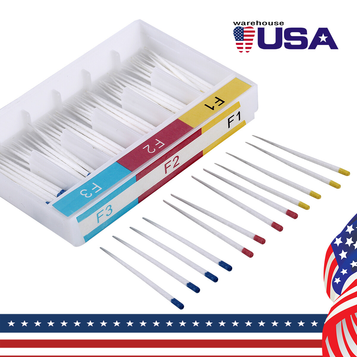 Dental Endo Root Canal Absorbent Paper Point 0.04/0.02 /Gutta Percha F1 F2 F3
