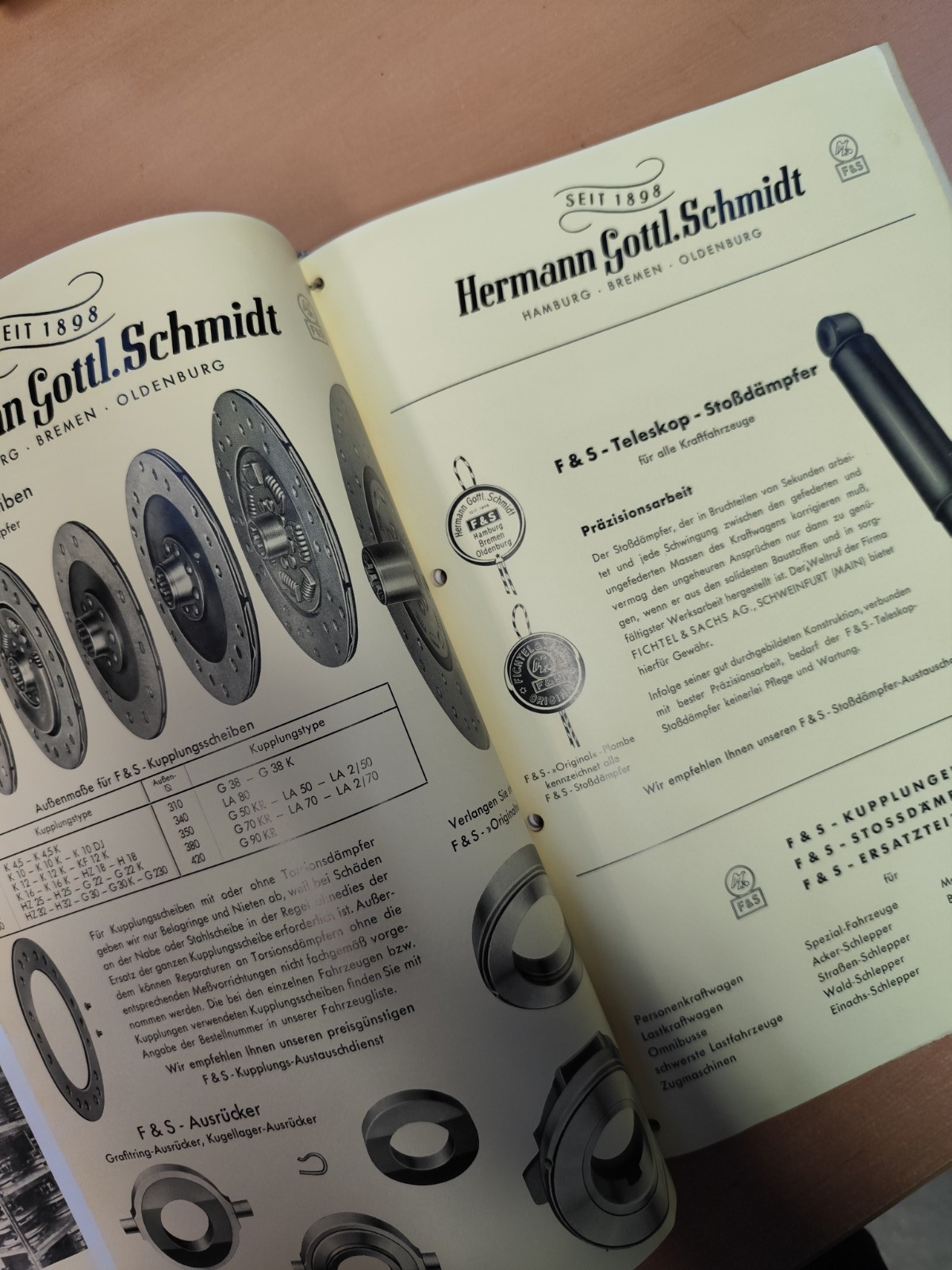 Fichtel & Sachs Hermann Schmidt catalogue FL 56 for example truck and bus commercial vehicle MK9