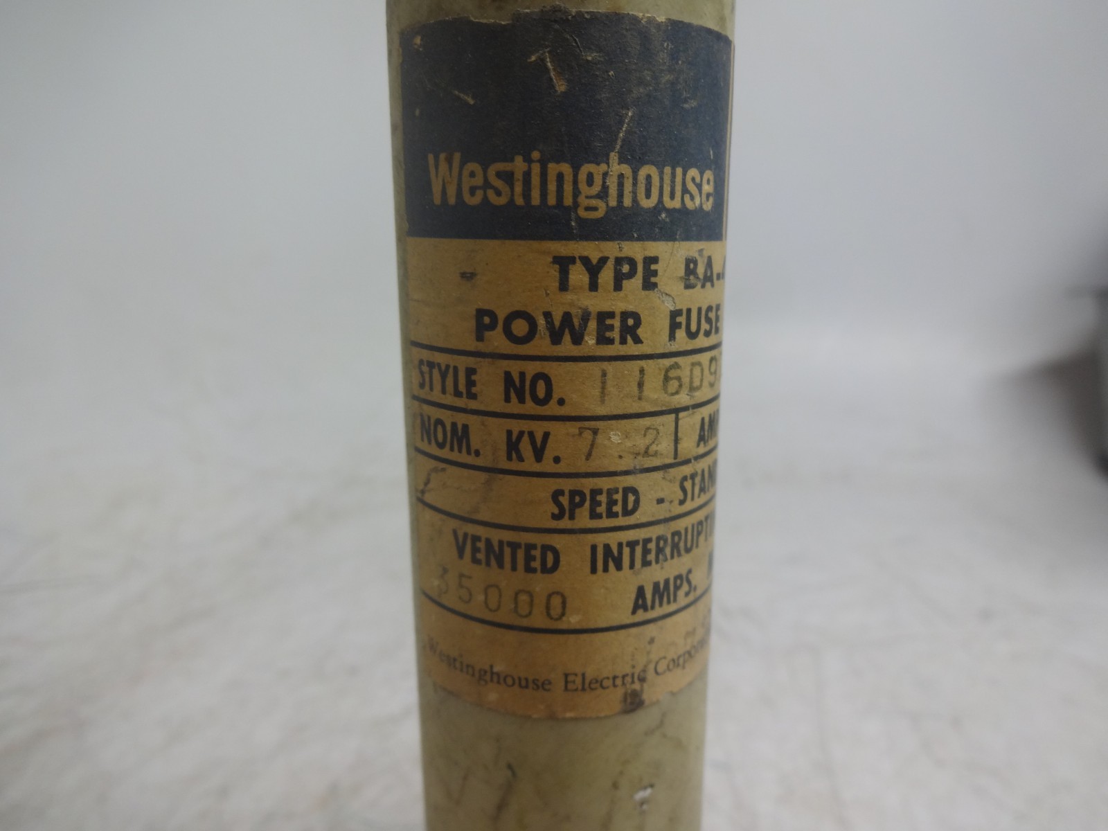 Westinghouse BA-400 116D977A19 Power Fuse Refill 7.2 KV 400E Amps