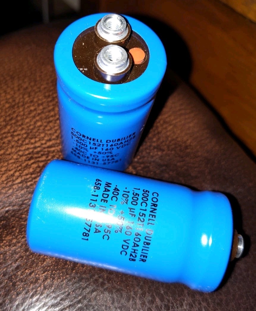 2 ea CORNELL DUBILIER 500C 500C152T160AH2B 1,500 uF 160 VDC LONG LIFE **READ**