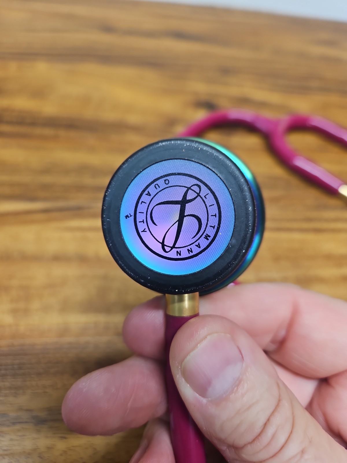 3M Littmann Classic III Stethoscope, Raspberry Tube, Rainbow Finish