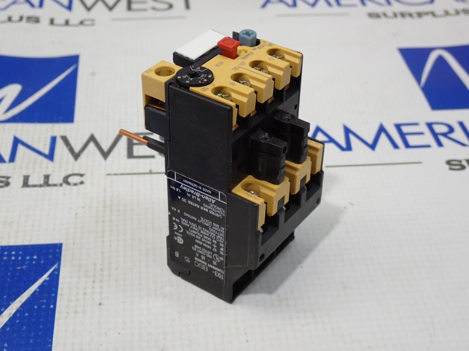 New Allen Bradley 193-BSC15 Bimetallic Overload Relay 10-16 Amp Ser B