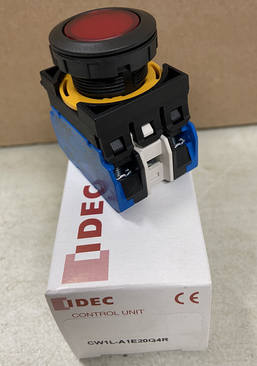 IDEC CW1L-A1E20Q4R M22 Red 24V LED Panel Mount Maintained Push Button 2 NO Cont
