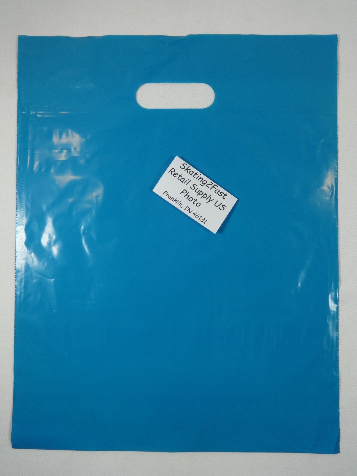 200 Qty. 12″ x 15″ Teal Glossy Low Density Merchandise Bag Retail Shopping