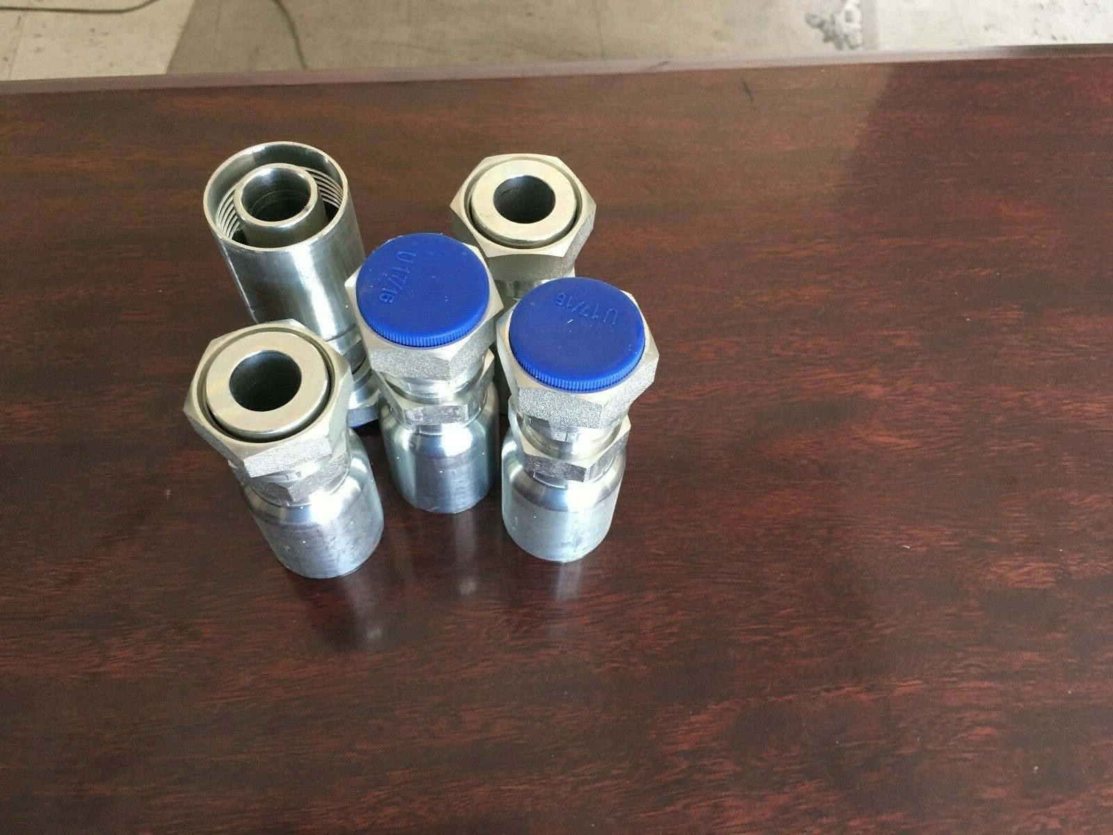 Qty 5 – Compatible 12U-S72 Interchangable Hydraulic Hose Fitting 3/4″ Flat Face