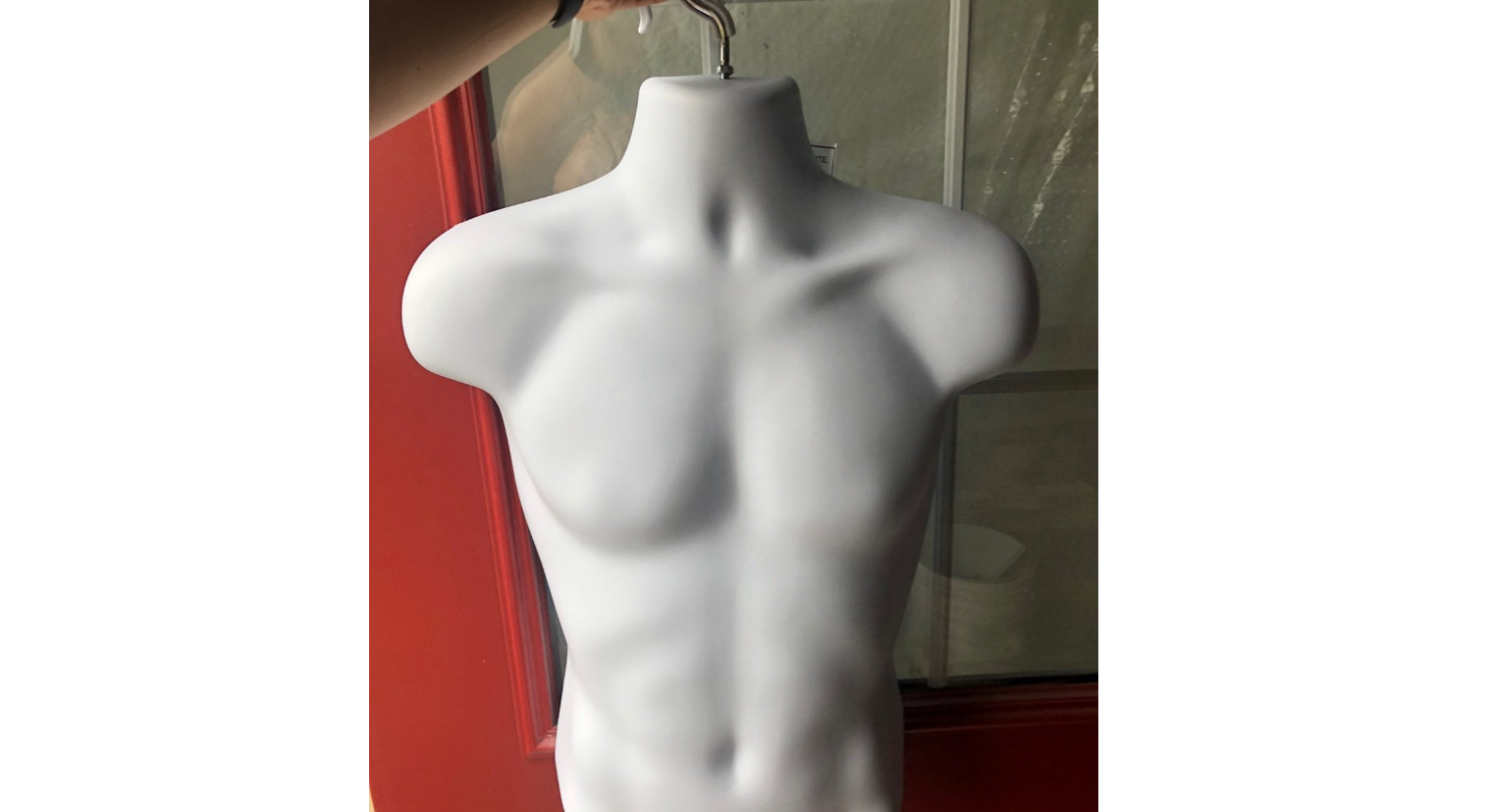 Clothing Display Shirt Form Fits S – L Hanging Male Mannequin White Hollow Back