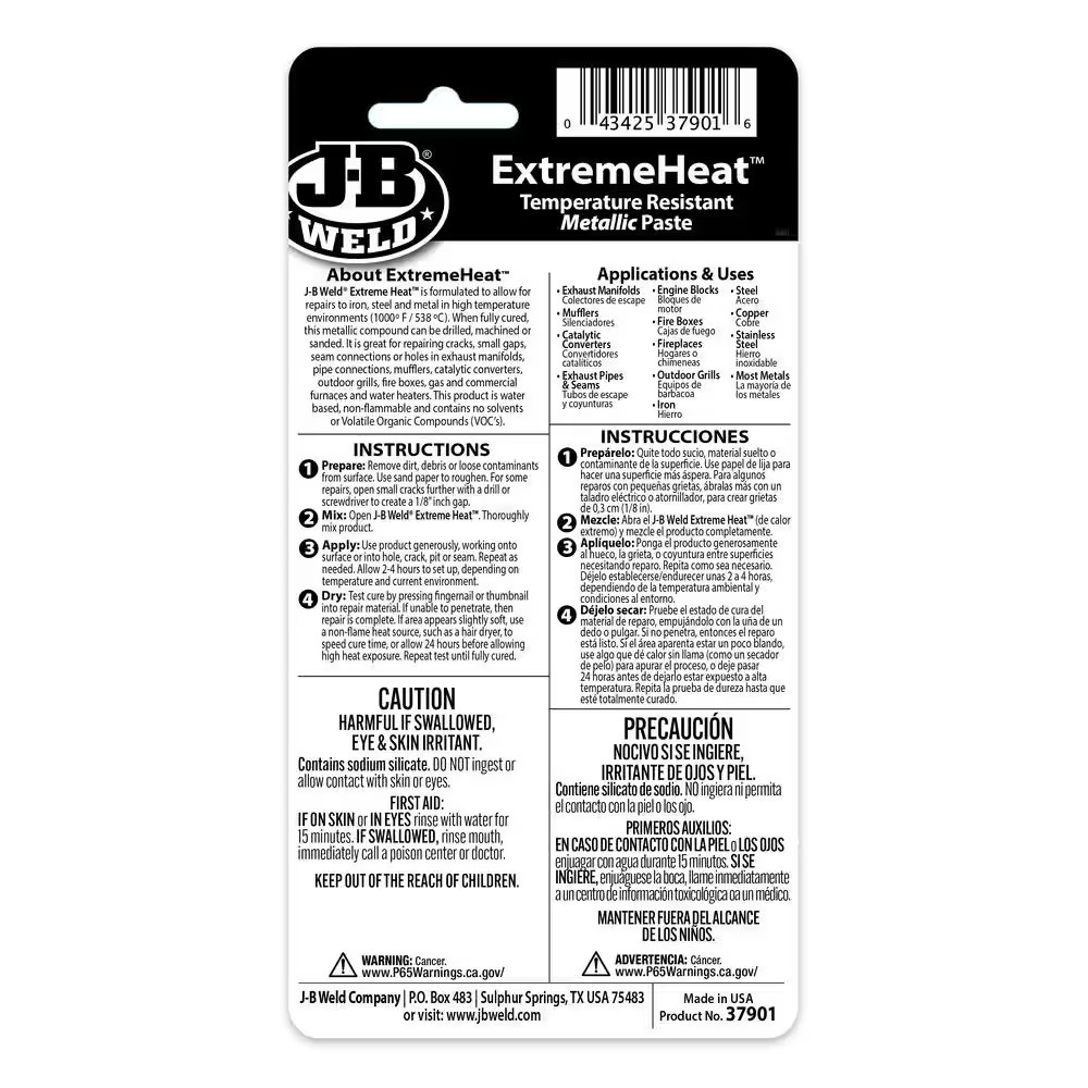 Durable 3oz Extreme Heat Adhesive Repair Paste Heat-Resistant Bonding Solution