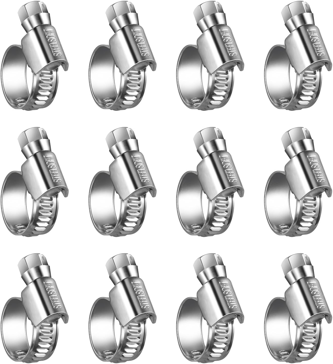 Heavy Duty Hose Clamp Size#4, 3/8 to 5/8 Inch Adjustable Worm Gear Drive Hose