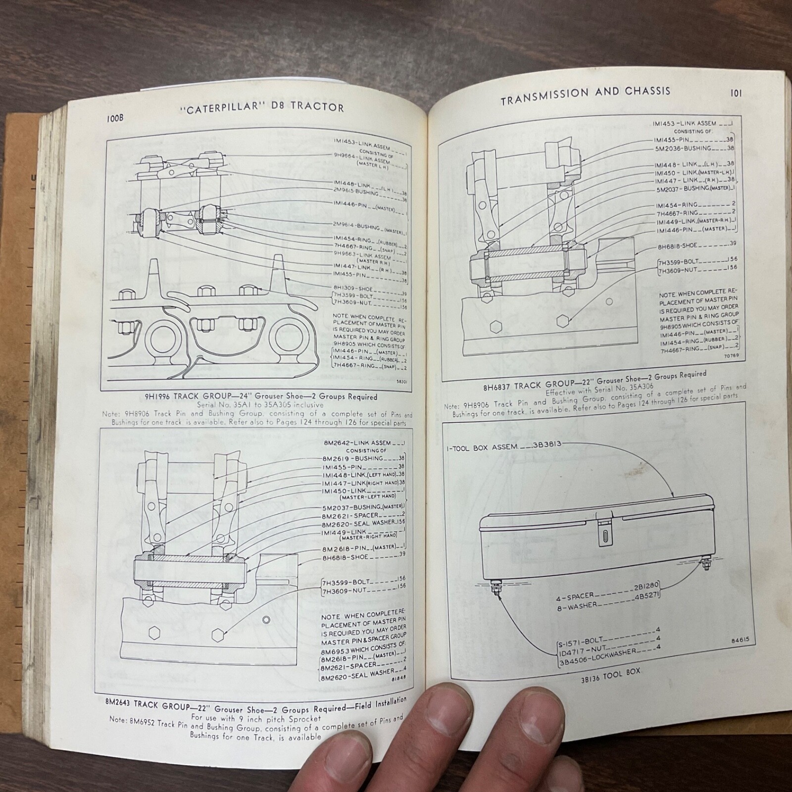 CAT Caterpillar D8 D8H PARTS MANUAL BOOK CATALOG TRACTOR BULLDOZER sn 35A1-776