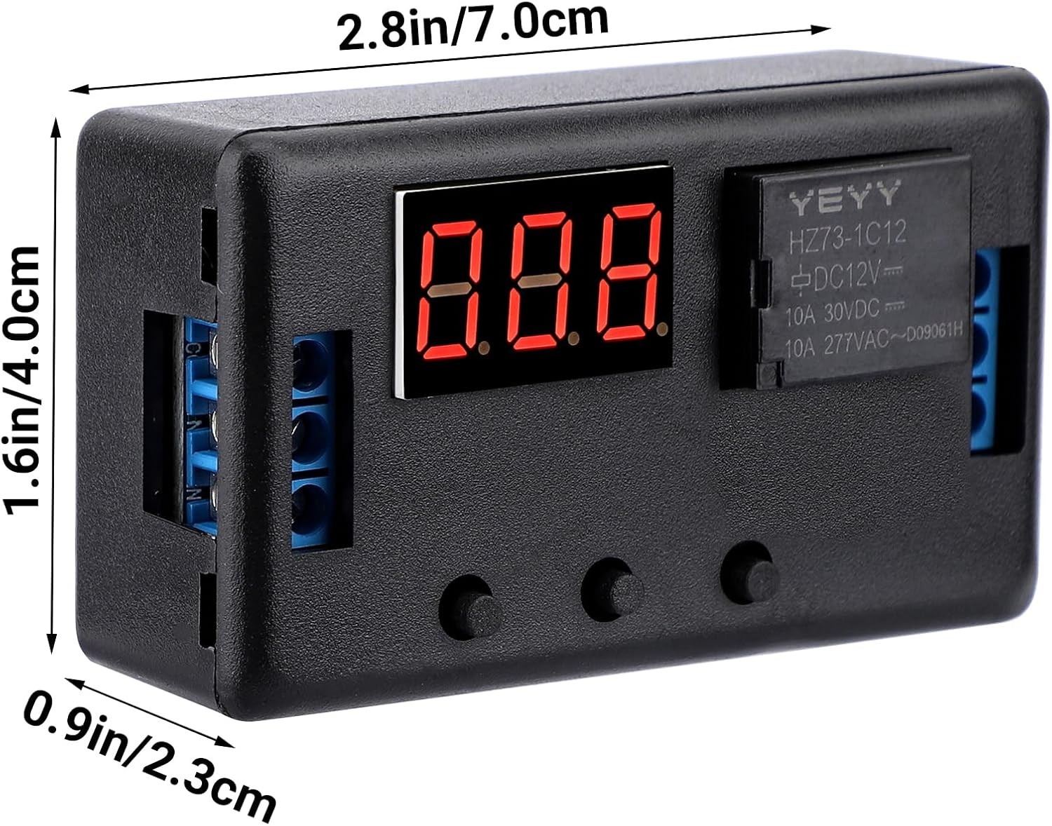 2pcs 12V LED Display 4-Mode Automotive Time Delay Relay 0.1s-999min