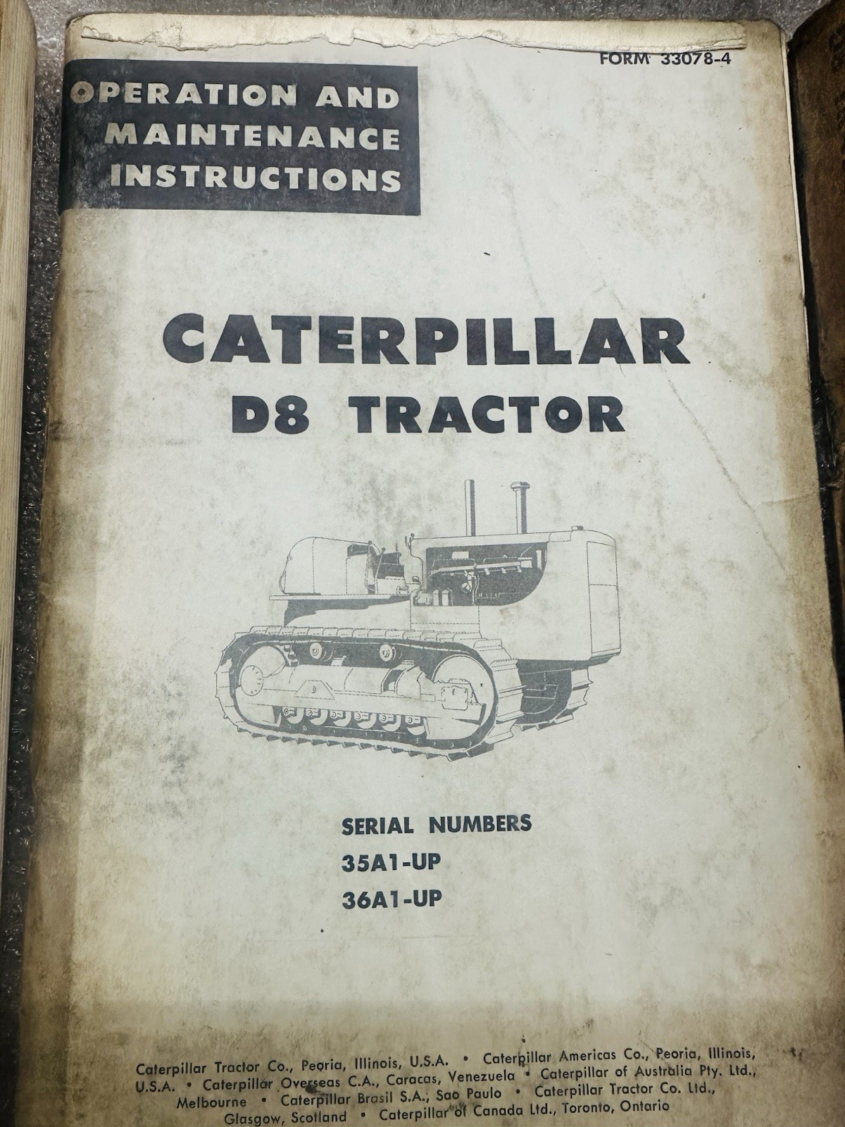 Caterpillar D8 D8K D8H Tractor Manual Operation Maint. & Parts Book – Lot of 6