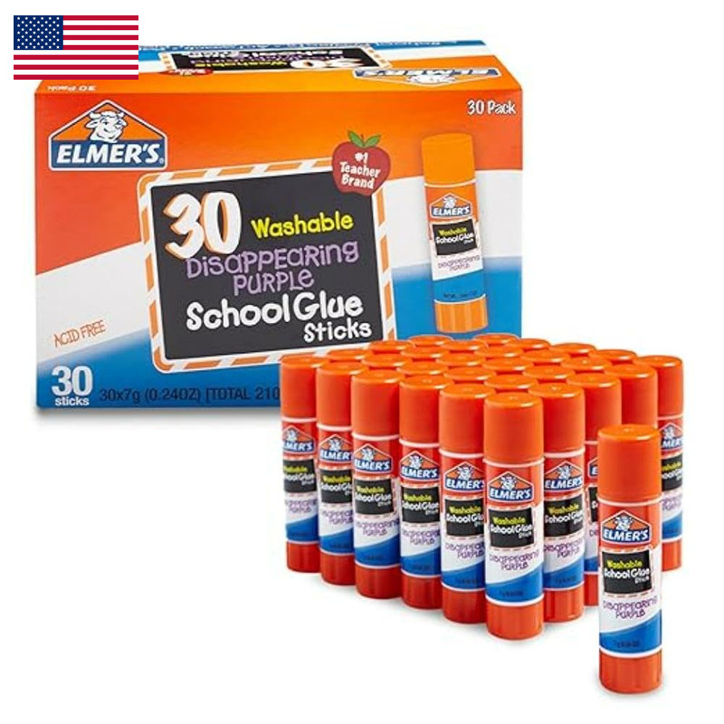 Elmer’S Elmers Disappearing Purple School Glue Sticks Washable 7 Grams 30 Count