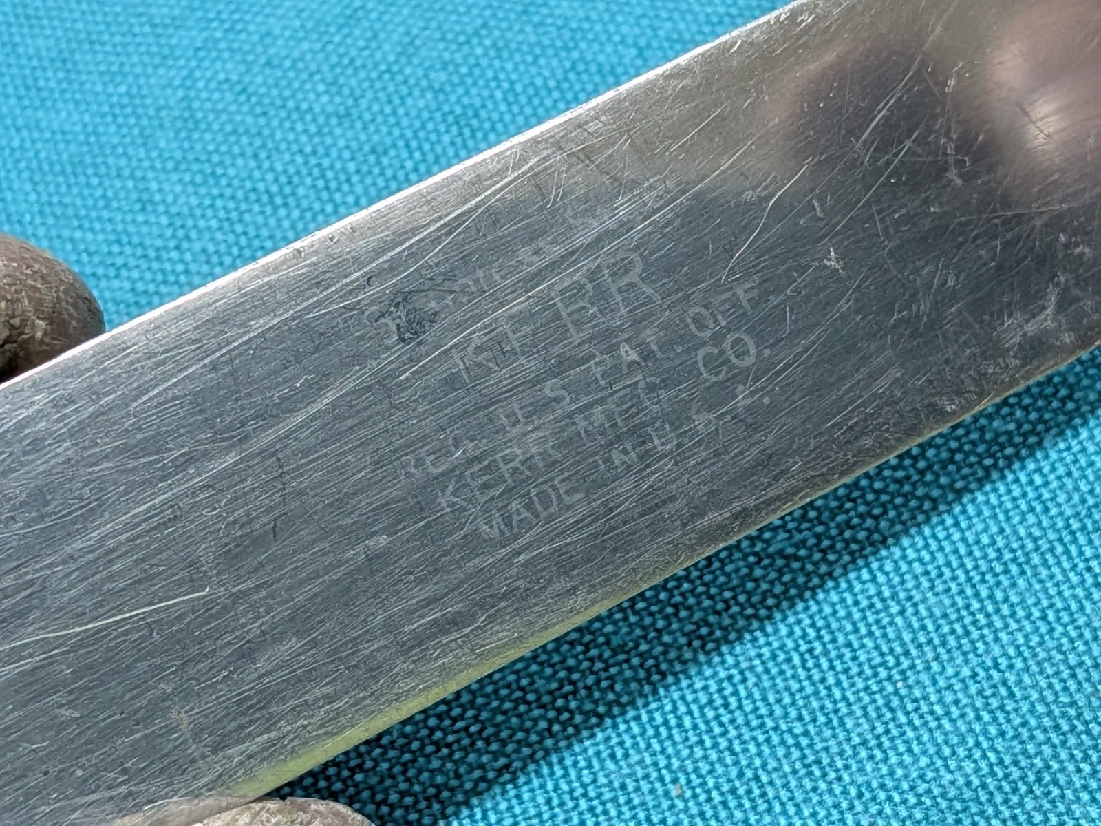 Vintage KERR MFG. Co. Dental Plaster Spatula? Stainless Steel w/ Hardwood Scales