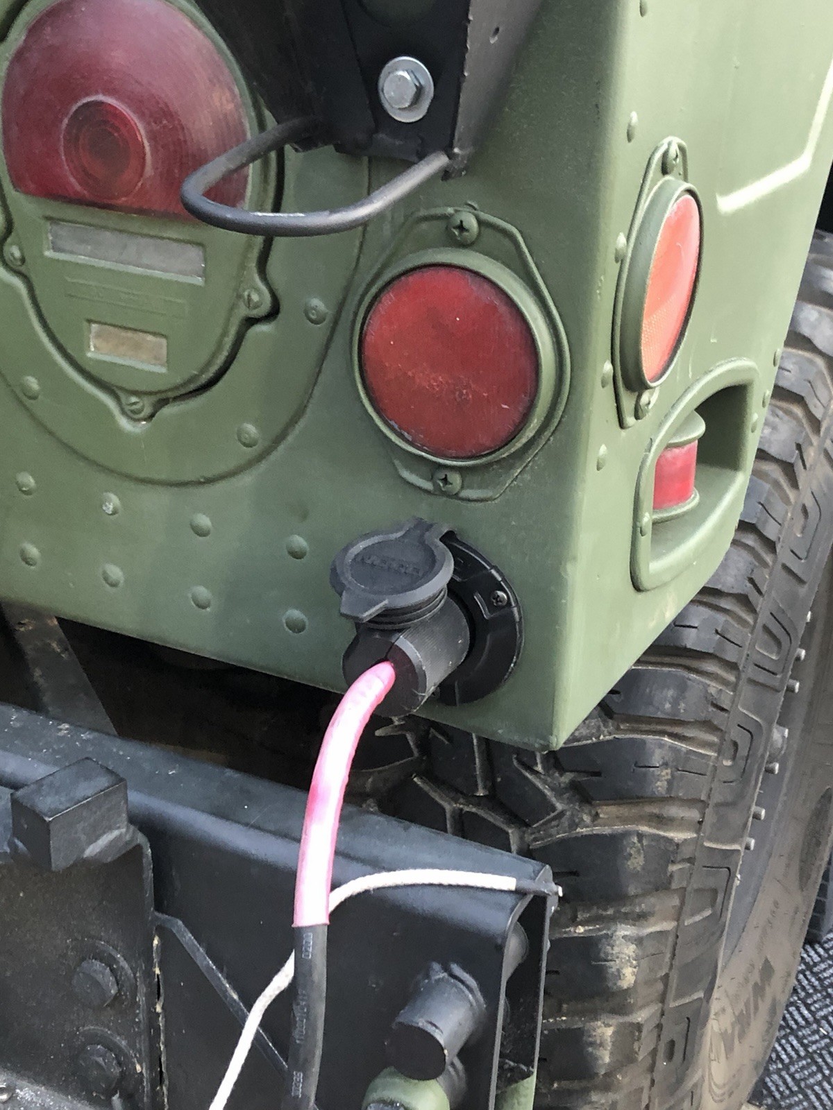 HMMWV HUMVEE RV Shore Power Inlet Charger Plug 15 Amp AC Port Plug, Black