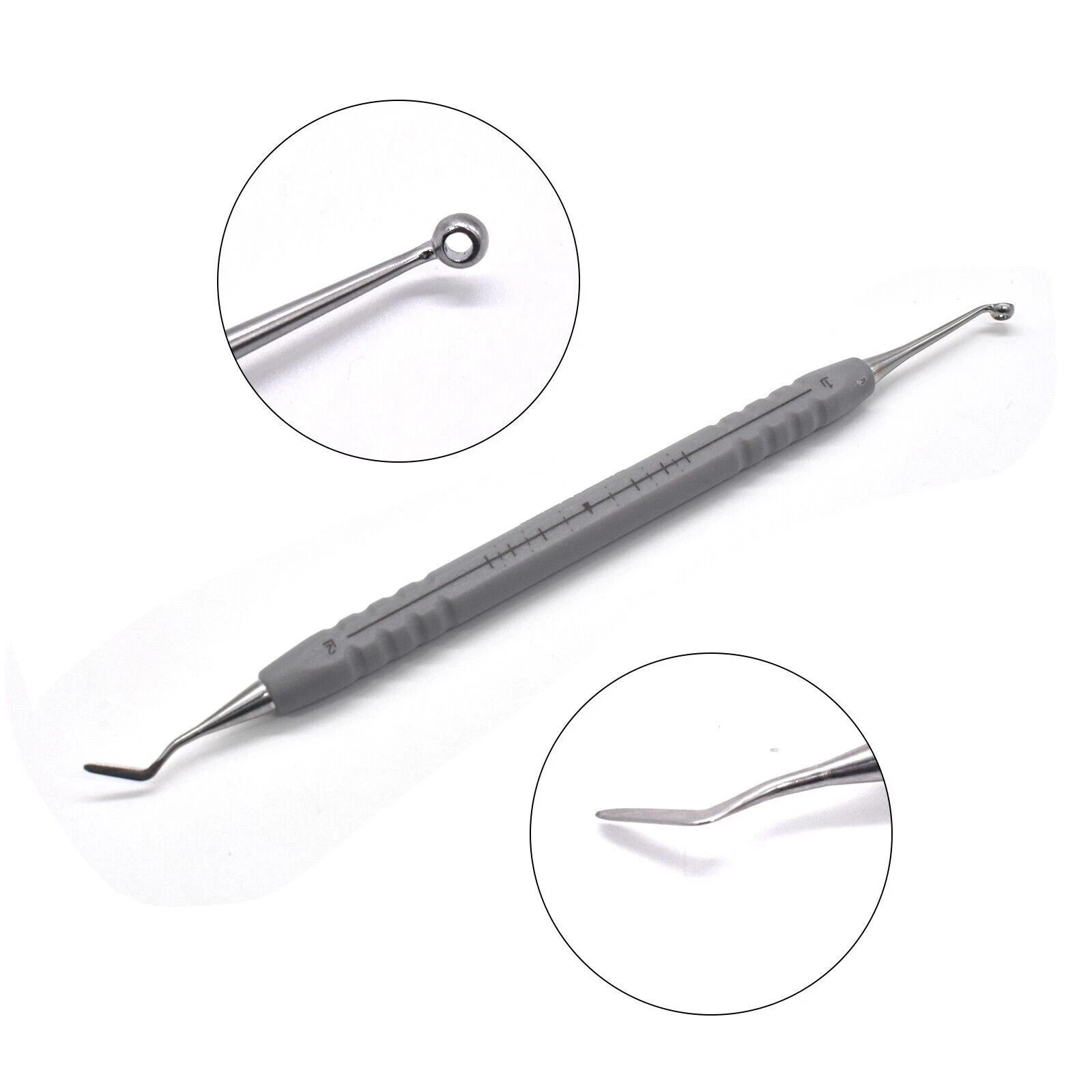 Dental Composite Resin Fill Veneer Foam Pads Handle Molding Spatula Tool Grey
