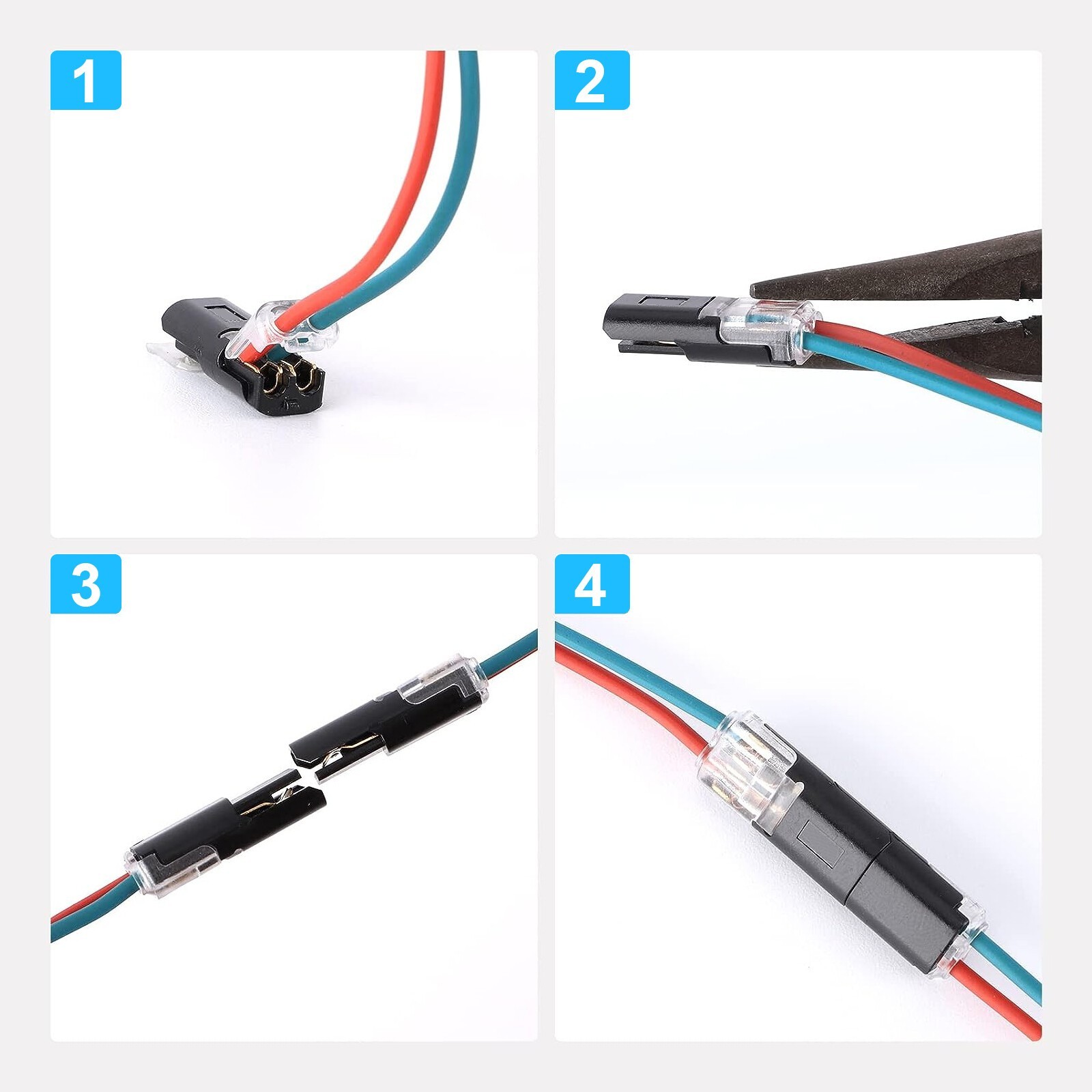 150 PCS Double-Wire Plug-in Cable Snap Connector Terminal Block w Locking Buckle