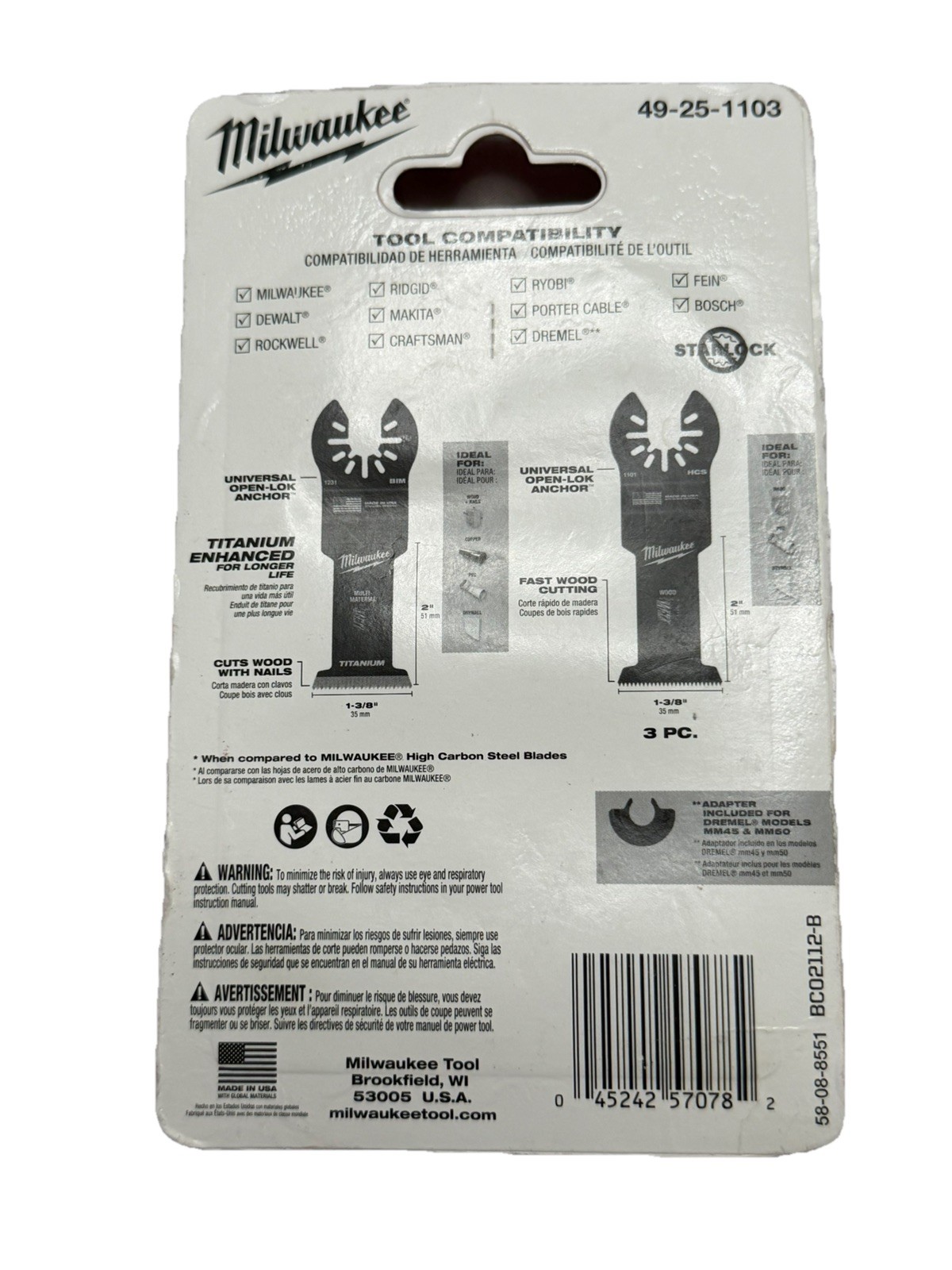 Milwaukee (49-25-1103) Cutting Tool – Black, 3 Pack