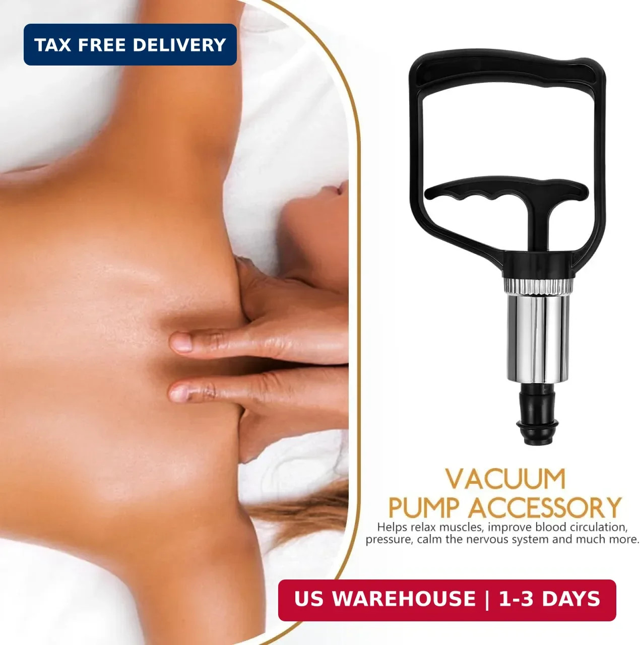 Universal Cupping Vacuum Pump – High Suction Manual Hand Pump Replacement – One-