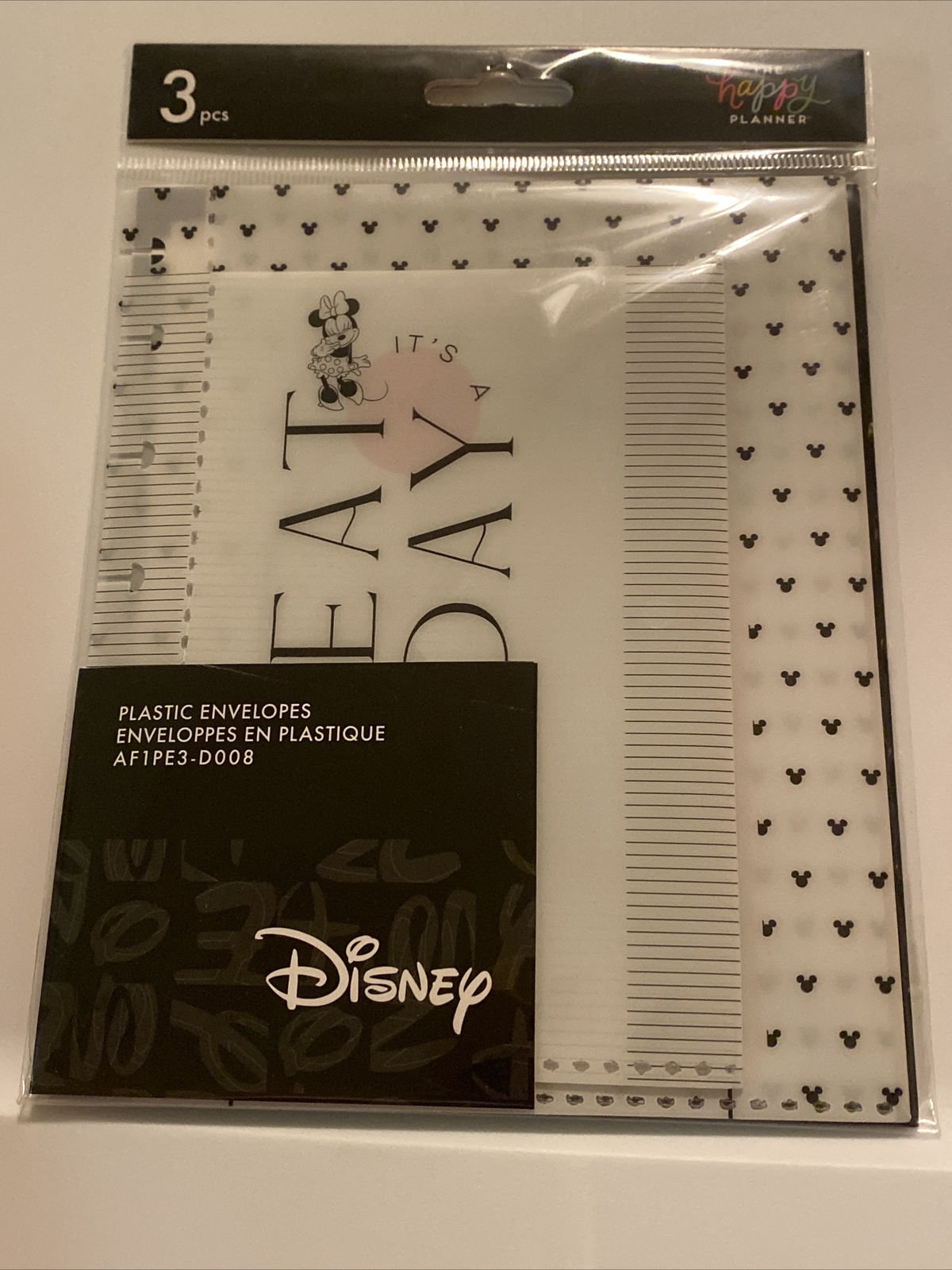 Disney Happy Undated Planner 12 Months Modern Vertical Accessories Envelopes NEW