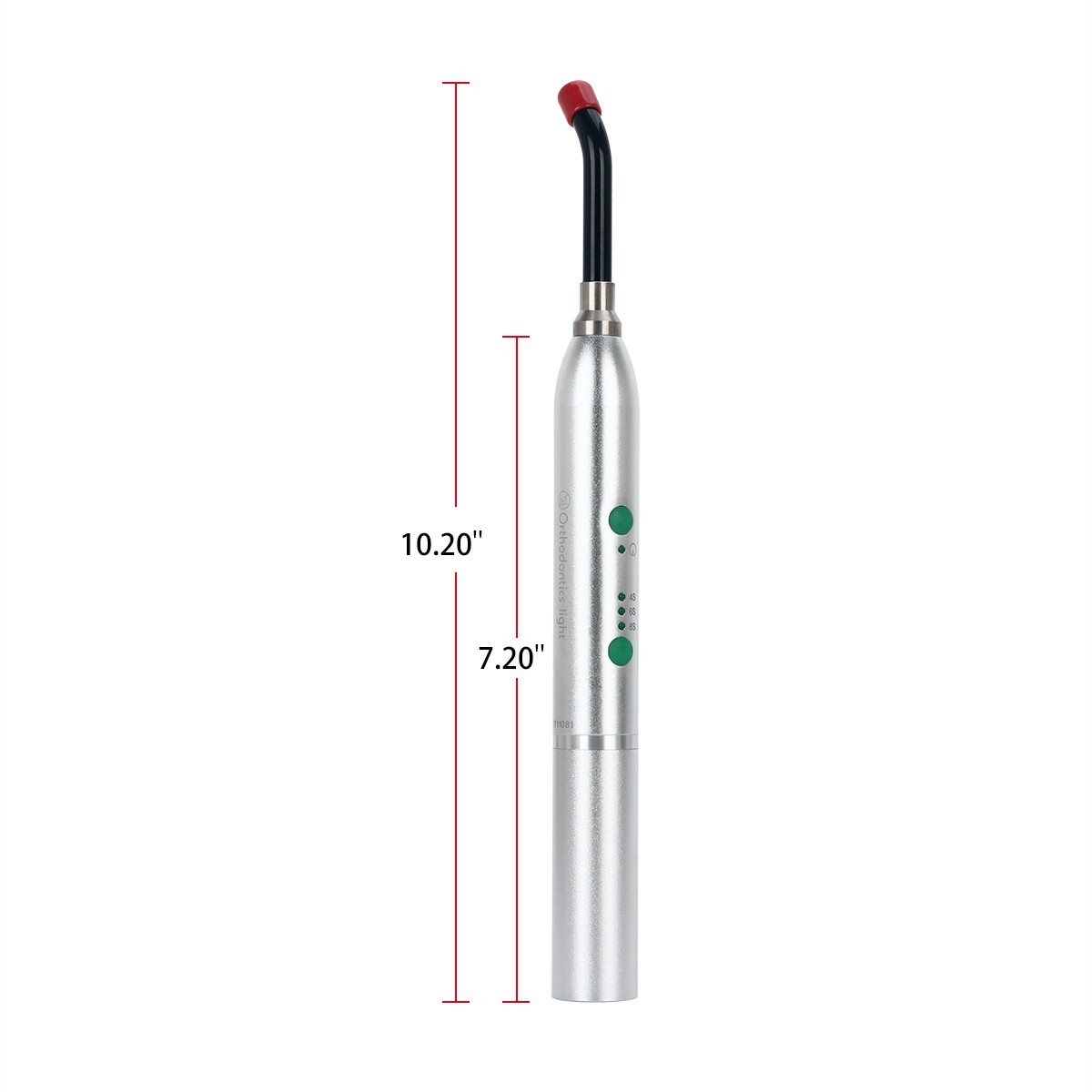 Dental LED Curing Light Cordless 1 Second Cure Light Lamp Metal Head 3Modes