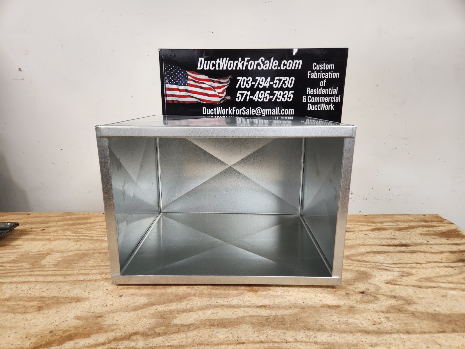hvac stand return air box duct 17.5″x21″x16″ tall ..22 gauge metal Heavy Duty