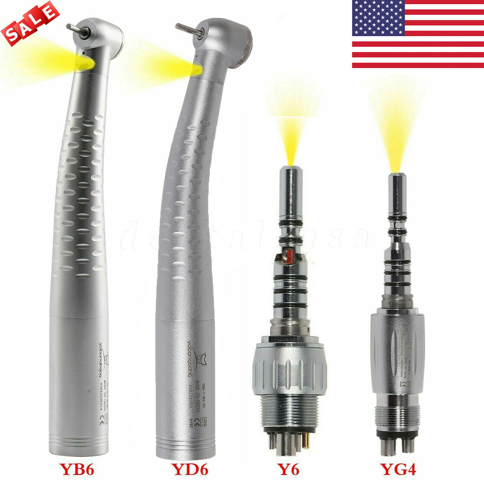 Dental Fiber Optic LED Turbine Handpiece /Quick Coupler 4Hole /6Hole for KAV