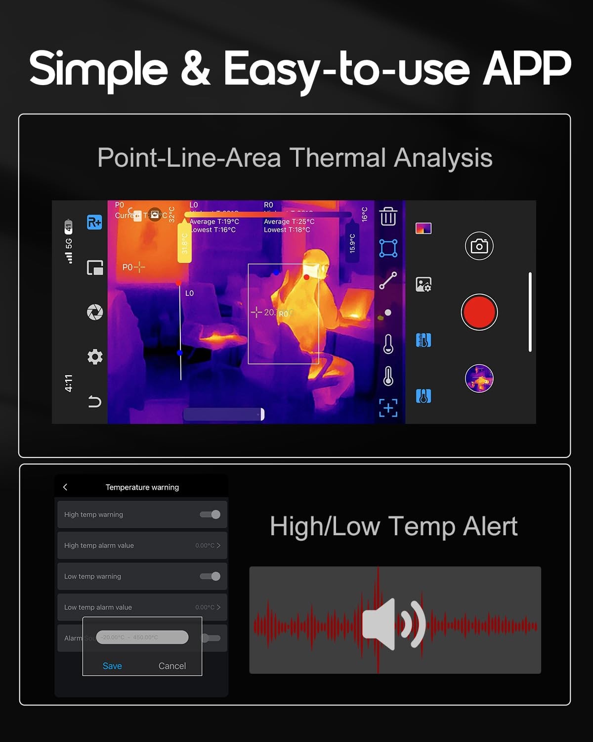 Thermal Camera for iOS & Android – 512×384 IR Imaging, -4℉ to 842℉ Range