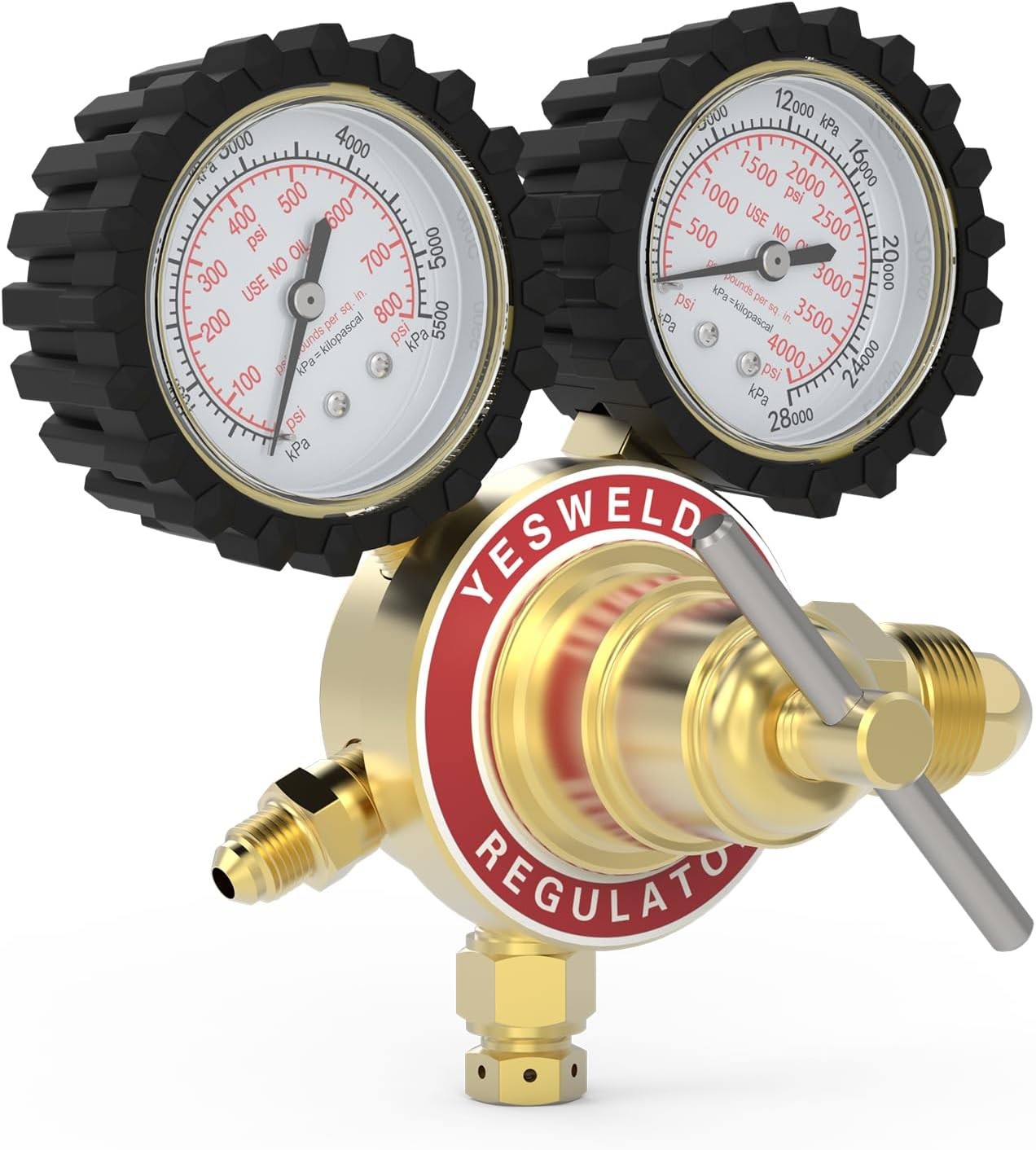 Nitrogen Regulator, CGA580 Inlet, 1/4″ Flare, 0-800/4000 PSI Output with Hose