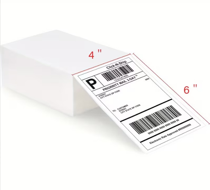 500 PCS 4×6 Direct Thermal Shipping Labels Perforated Adhesive Mailing Label