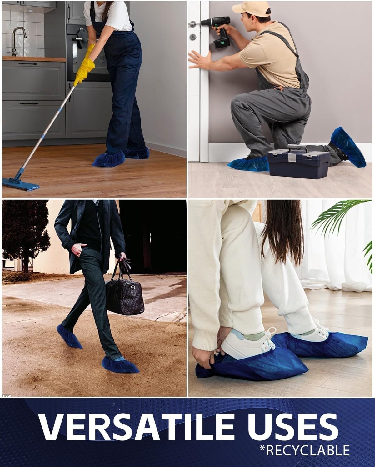Disposable Boot Covers, XL 6.7″ x 17.7″, 100 Pack, Waterproof, Non-Slip