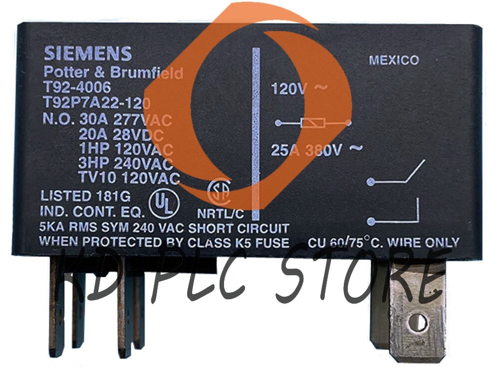 Tyco T92P7A22-120 120VAC 30A Power Relay 6 Pins DPST-NO