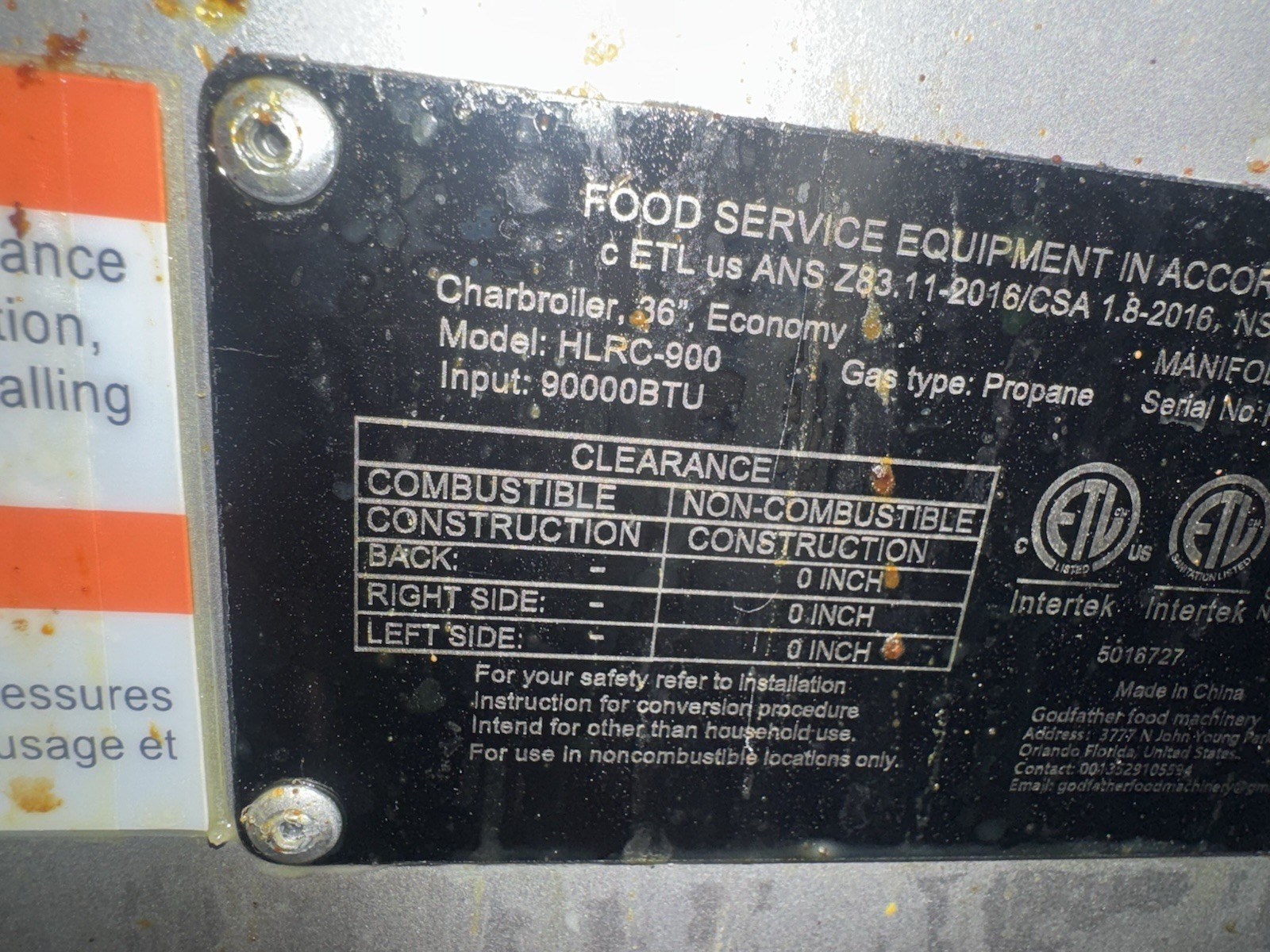 Goodfather HLRC-900 36 in Charbroiler Grill 3 Burner 90000 BTU Propane