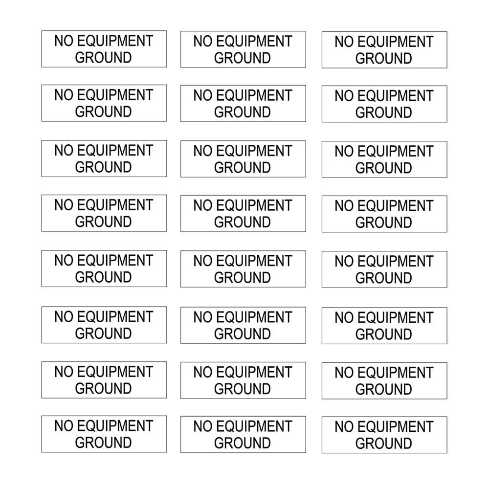 NO Equipment Ground Protected Outlet Receptacle Plates Label Sticker Decal