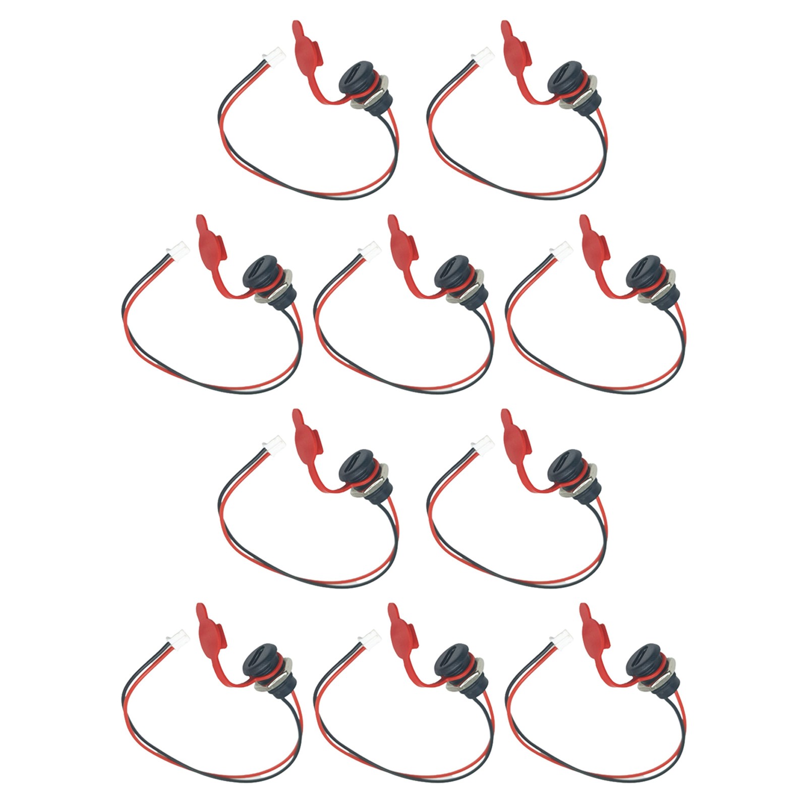 10PCS USB Connector 2Pin Type-C Female Waterproof Current Fast Charger Jack Port