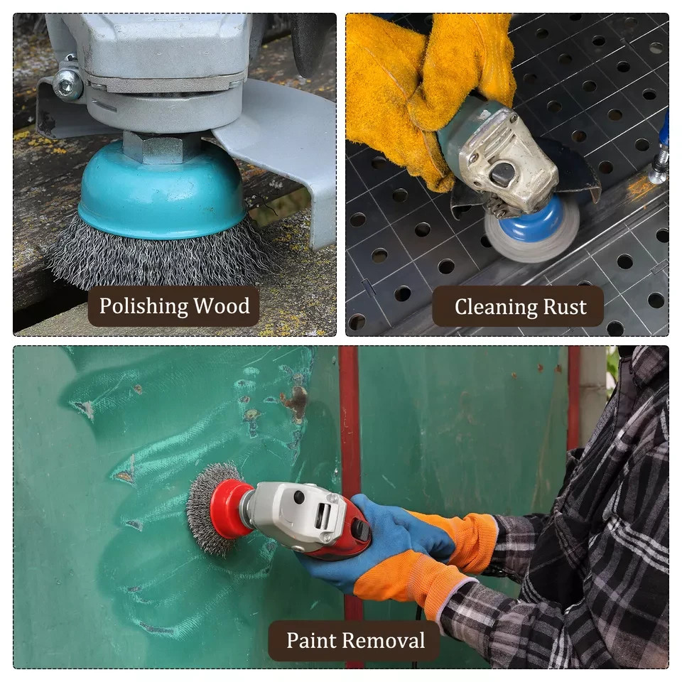 Angle Grinder Wire Cup Brush Wheel for Rust Corrosion Removal Paint stripping