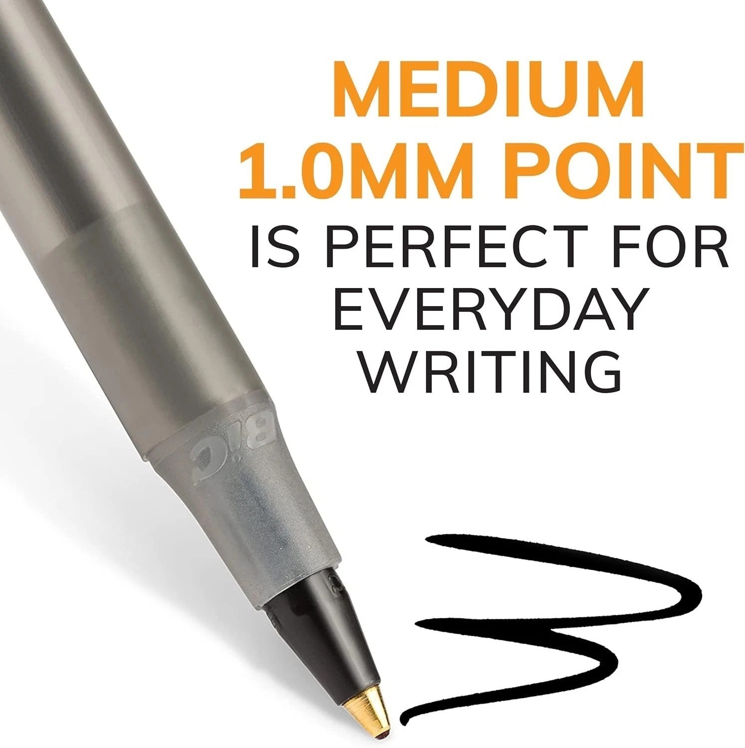 BIC Round Stic Xtra Life Black Ballpoint Pens, Medium Point (1.0mm), 10-Count