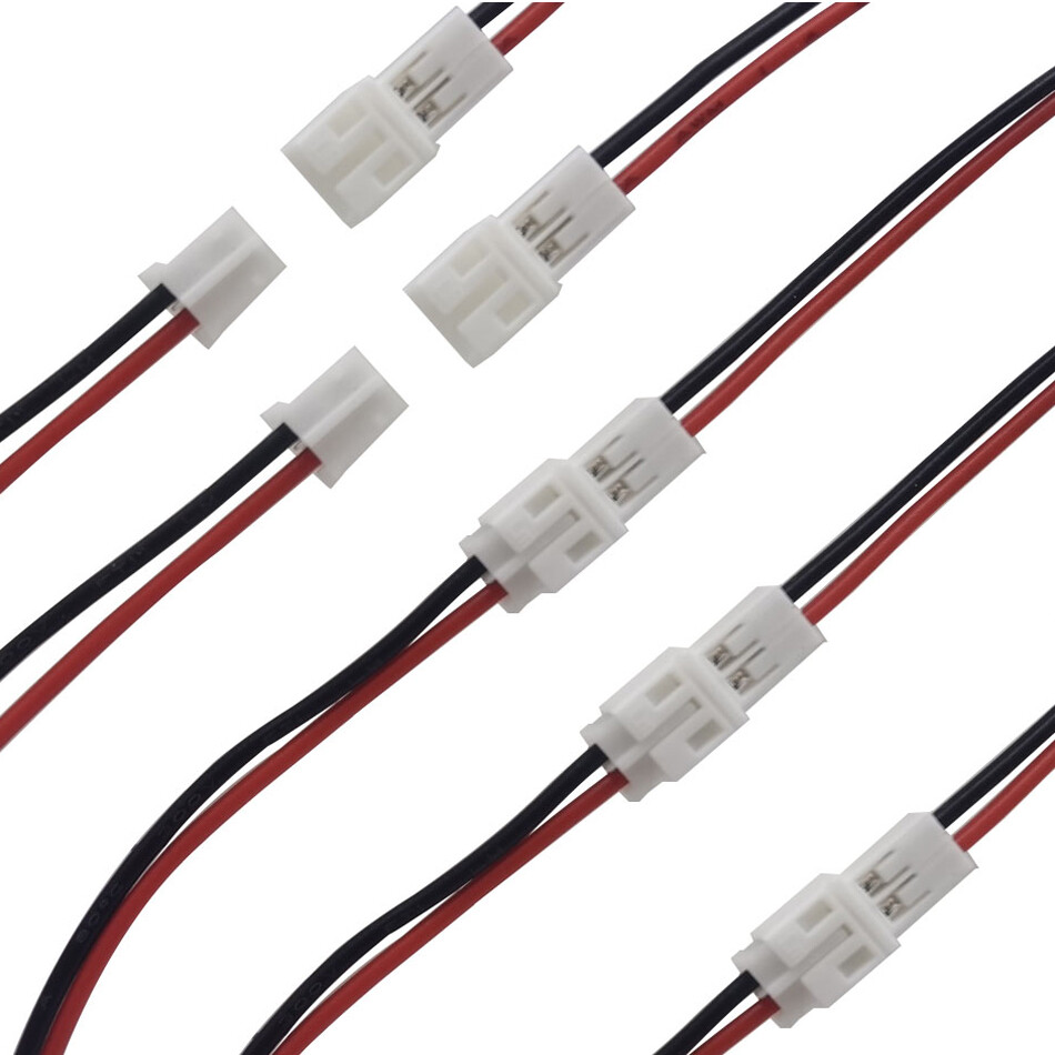 XH2.54mm pitch 2pin plug connector 2.5mm Male & Female 26AWG Terminals Wire