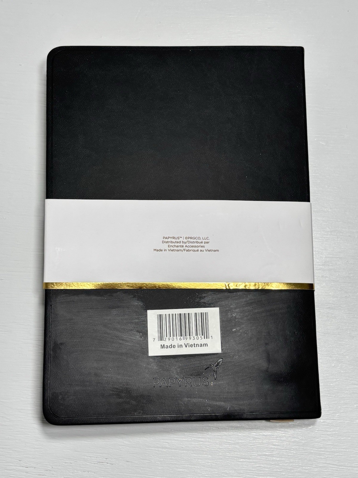 PAPYRUS Black Ruled Gilded Notebook Journal 240 Ivory Lined Pages with Bookmark