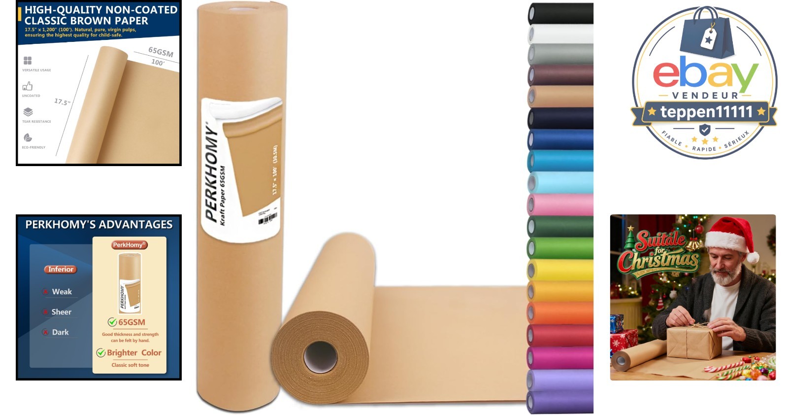 Kraft Paper Roll 17.5″ x 1200″ for Gift Wrapping Craft Art